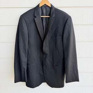 Vera Wang BLACK Tuxedo Jacket 44L Slim Fit Wool Formal